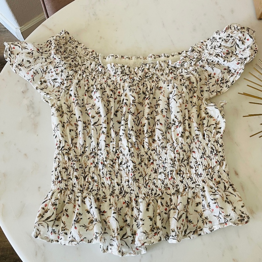 Abercrombie & Fitch Ruched Off Shoulder Top Size XL